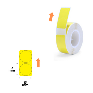 NIIMBOT Etykiety Naklejki Okrągłe Ż&oacute;łty 13х13 mm 205 szt do D110/D110_M, D11/D11_H, D101, H1S