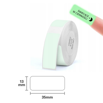 NIIMBOT Etykiety Naklejki Fluorescencyjne (Świecące w Ciemności) 13х35 mm 90 szt do D110/D110_M, D11/D11_H, D101, H1S
