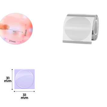 NIIMBOT Etykiety Naklejki Okrągłe Transparentne 31х31 mm 210 szt do B1, B21/B21 Pro, B3S/B31, B4