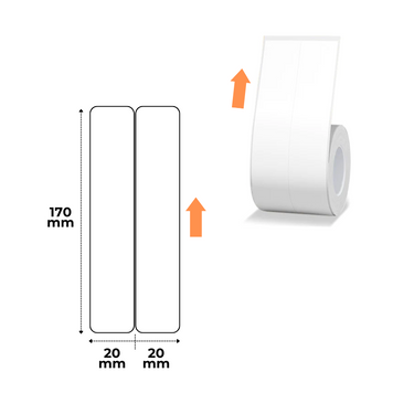 NIIMBOT Etykiety Naklejki Biały 20x170 mm*2 linie 90 szt (40x170 mm 45 szt) do B1, B21/B21 Pro, B3S/B31, B4