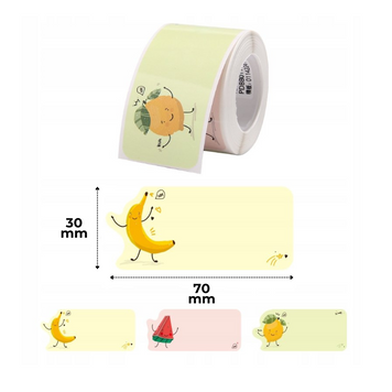 NIIMBOT Etykiety Naklejki Z obrazem Owoce 30х70 mm 110 szt do B1, B21/B21 Pro, B3S/B31, B4