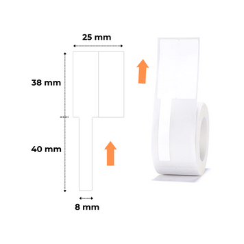 NIIMBOT Etykiety Naklejki Biały do Kabli 25х78 mm 100 szt do B1, В21/B21 Pro, B3S/B31, B4