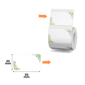 NIIMBOT Etykiety Naklejki z obrazem zielony liść 50x30 mm 230 szt do B1, B21/B21 Pro, B3S/B31, B4