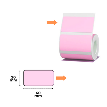 NIIMBOT Etykiety Naklejki R&oacute;żowa 40х20 mm 320 szt do NIIMBOT B21, B3S, B1