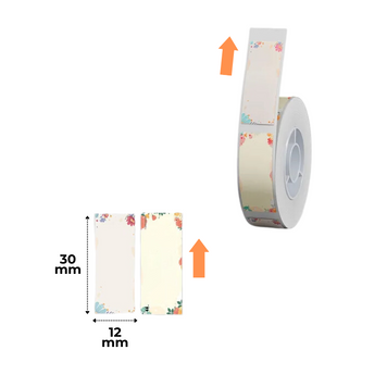 NIIMBOT Etykiety Naklejki z obrazem Pastelowy kwiatowy 12x30 mm 210 szt do D110/D110_M, D11/D11_H, D101, H1S