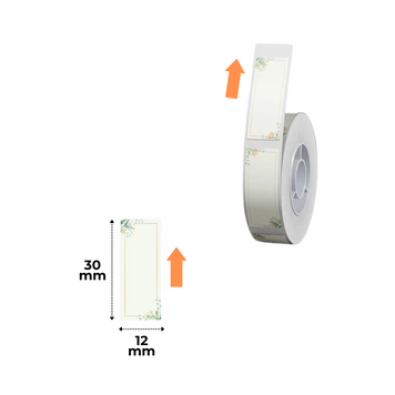 NIIMBOT Etykiety Naklejki z obrazem ramka kwiatowa 12x30 mm 200 szt do D110/D110_M, D11/D11_H, D101, H1S