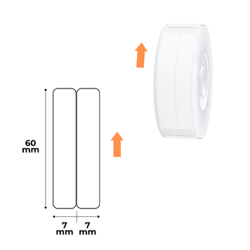 NIIMBOT Etykiety Naklejki Biały Tips 7x60 mm*2 linie 220 szt (14х60 mm 110 szt) do D110/D110_M, D11/D11_H, D101, H1S