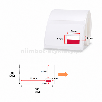 Etykiety Flaga Polski 50x30 mm 230 szt. do NIIMBOT B21/B21 Pro, B1, B3S, B31, B4