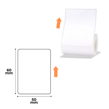 NIIMBOT Etykiety Naklejki Biały 50x60 mm 125 szt do B1, B21/B21 Pro, B3S/B31, B4