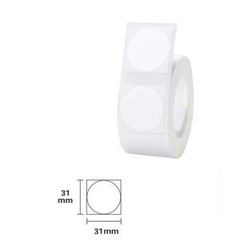 NIIMBOT Etykiety Naklejki Okrągłe Biały 31х31 mm 210 szt do B1, B21/B21 Pro, B3S/B31, B4