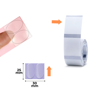 NIIMBOT Etykiety Naklejki Transparentne 25х30 mm 230 szt (24х14 mm Owalny 260 szt) do B1, B21/B21 Pro, B3S/B31, B4