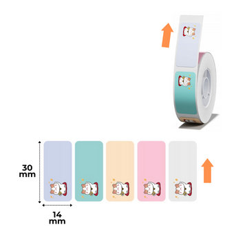 NIIMBOT Etykiety Naklejki szczęśliwy kot 14x30 mm 210 szt do D110/D110_M, D11/D11_H, D101, H1S