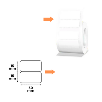NIIMBOT Etykiety Naklejki Biały 30х15 mm 460 szt do B1, B21/B21 Pro, B3S/B31, B4