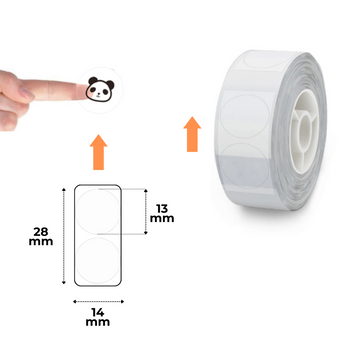 NIIMBOT Etykiety Naklejki Okrągłe Transparentne 14х28 mm 200 szt do B18, N1