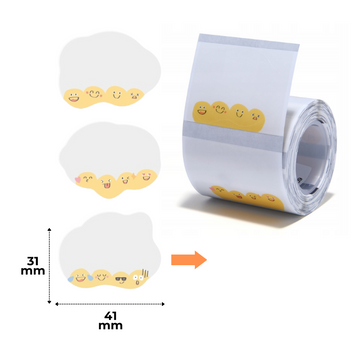 NIIMBOT Etykiety Naklejki Transparentne emotki 41x31 mm 220 szt do B1, B21/B21 Pro, B3S/B31, B4