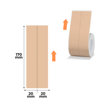 NIIMBOT Etykiety Naklejki Tekstura kraftu 20x170 mm*2 linie 90 szt (40x170 mm 45 szt) do B1, B21/B21 Pro, B3S/B31, B4