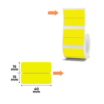 NIIMBOT Etykiety Naklejki Ż&oacute;łty 40x15mm*2 linie 460 szt do B1, B21/B21 Pro, B3S/B31, B4