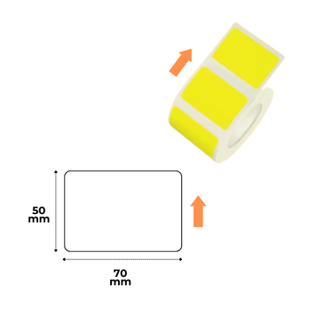 NIIMBOT Etykiety Naklejki Ż&oacute;łty 70х50 mm 150 szt do B3S/B31/B4